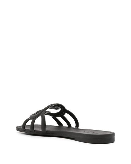 Gucci White Gg Flat Sandals