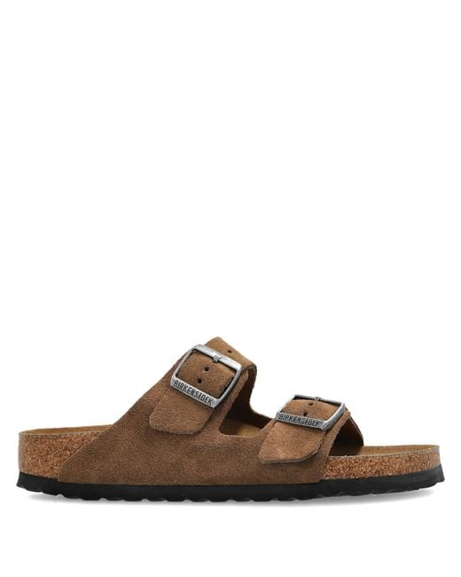 Birkenstock Brown Arizona Sfb Dark Tea, Suede Leather