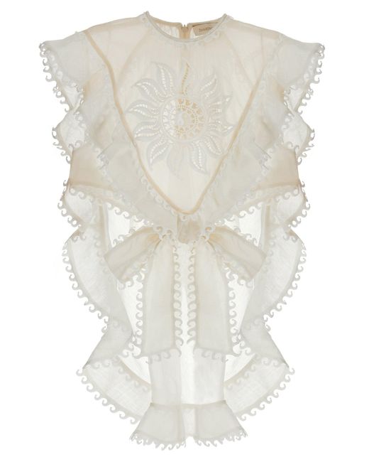 Zimmermann 'balans Waterfall' Top in het White