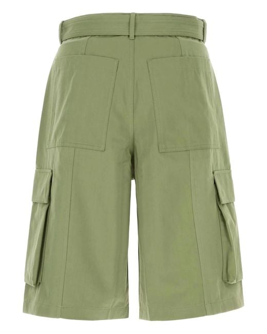 Maison Kitsuné Green Belted Cargo Bermuda Clothing for men