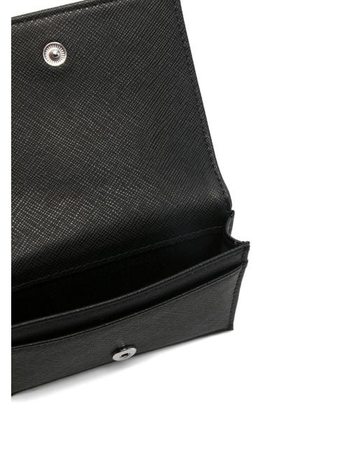 Emporio Armani Gray Leather Credit Card Case