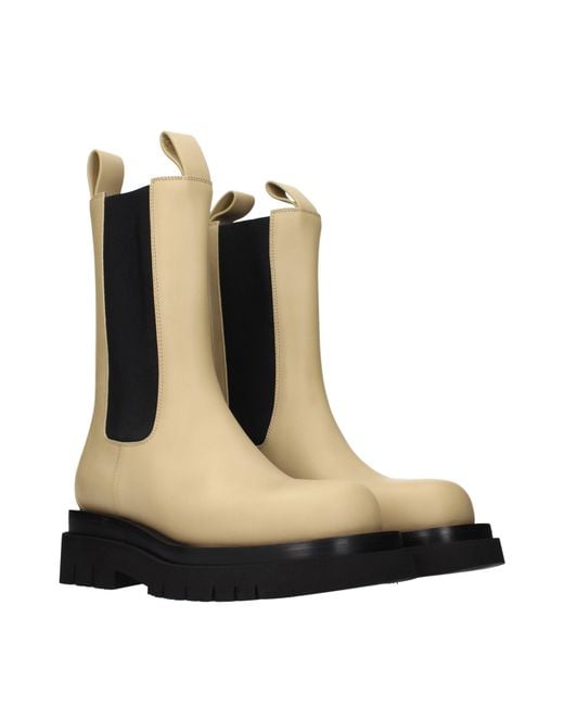 Bottega Veneta Black Lug Ankle Boots /Sugar Cane Leather