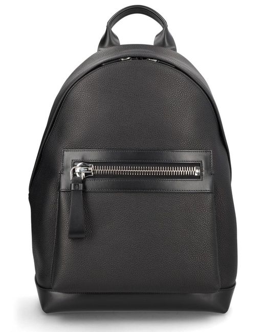 Tom Ford Black "Buckley" Leather Backpack for men