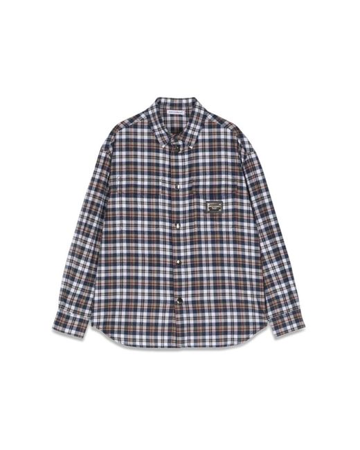 Dolce & Gabbana Gray Ml Plaid Shirt