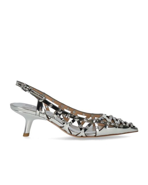 Ash Metallic Bizarre Slingback Pump