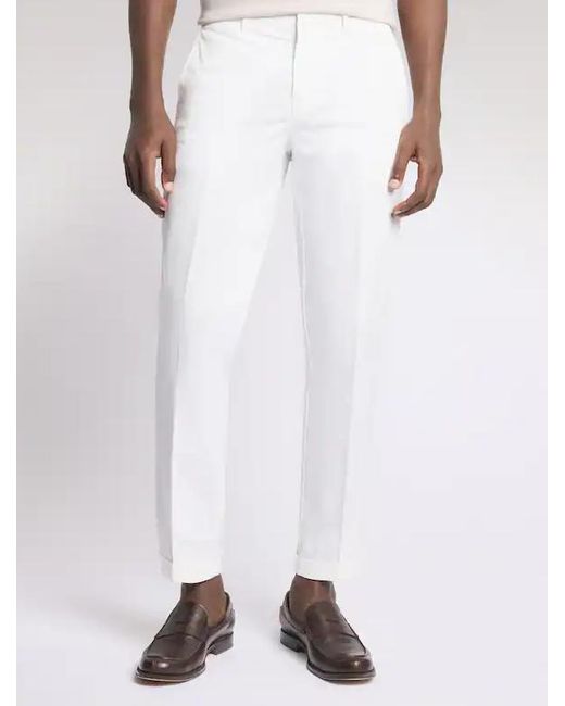 Fay White Slim Fit Pants for men