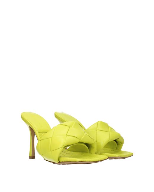 Bottega Veneta Yellow Sandals/Kiwi Leather