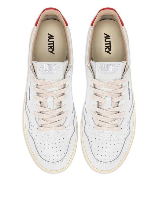 Autry White Medalist Leather Sneakers