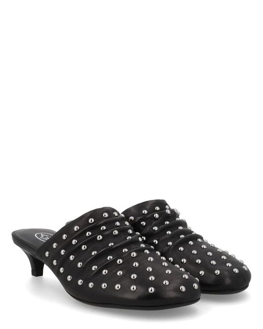 Ash Black Studded Mules