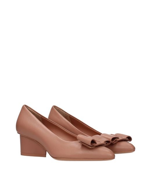 Ferragamo Brown Leather Pumps