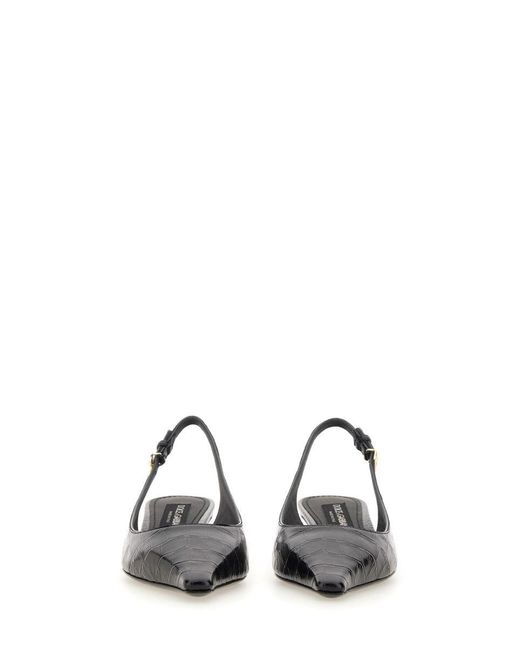 Dolce & Gabbana White Slingback With Logo Pumps