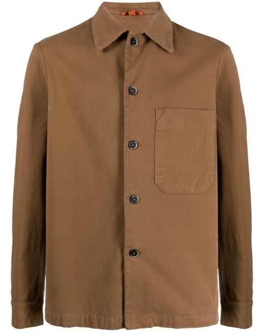 Barena Brown Wool Overshirt Jacket for men