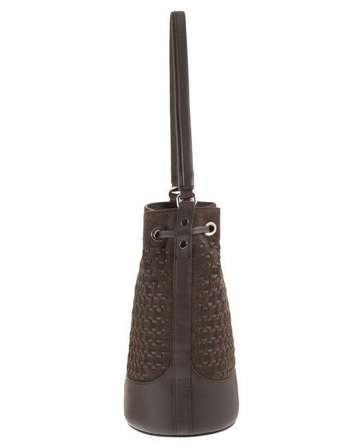 Zanellato Brown Monda' Leather Bucket Bag S