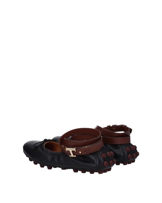 Tod's Brown Ballerine Donna Pelle Nero/Mogano for men