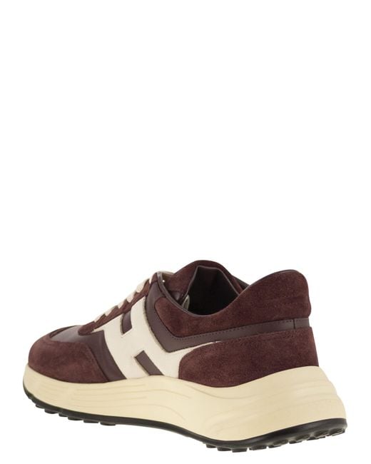 Hogan Brown Hyperlight Suede Trainers for men
