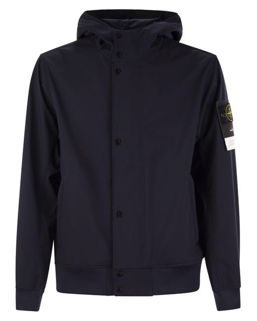 Stone Island Kapuzenjacke, Wasser und winddicht in Blue für Herren