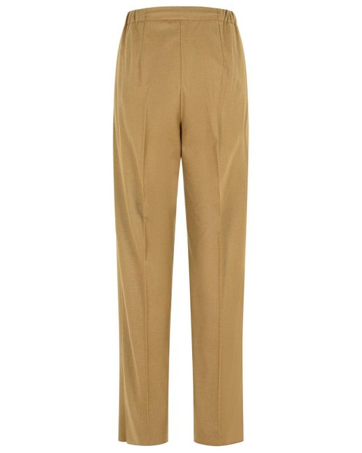 Max Mara Natural 'Gatti' Dove- Cashmere Drawstring Pants