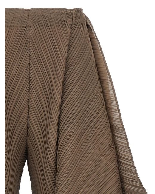 Pleats Please Issey Miyake Brown 'Flare' Pants