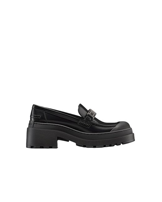 Dior Lederen Loafers in het Black