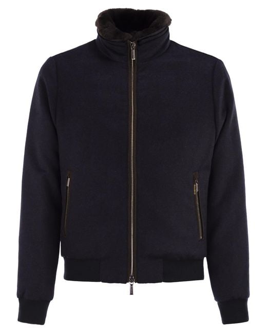 Moorer Blue Bellati Ls9 Padded Bomber Jacket for men
