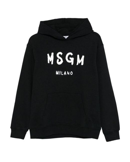 MSGM Black Sweatshirt With Logo