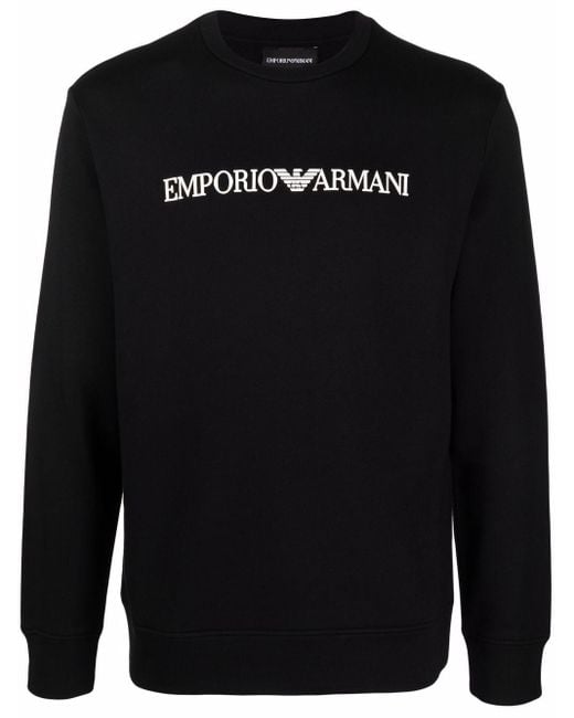 Felpa nera noos di Emporio Armani in Black da Uomo