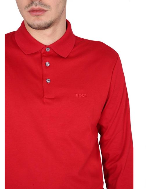 Boss Red Polo With Logo Embroidery for men