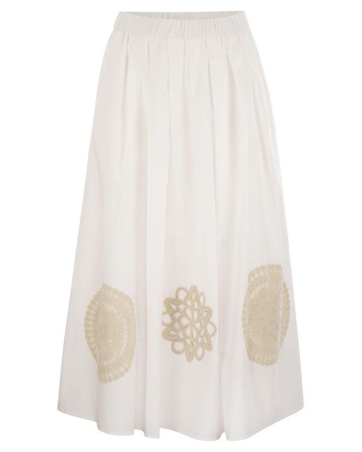 Weekend by Maxmara Orme Geplooide Katoenen Rok in het White