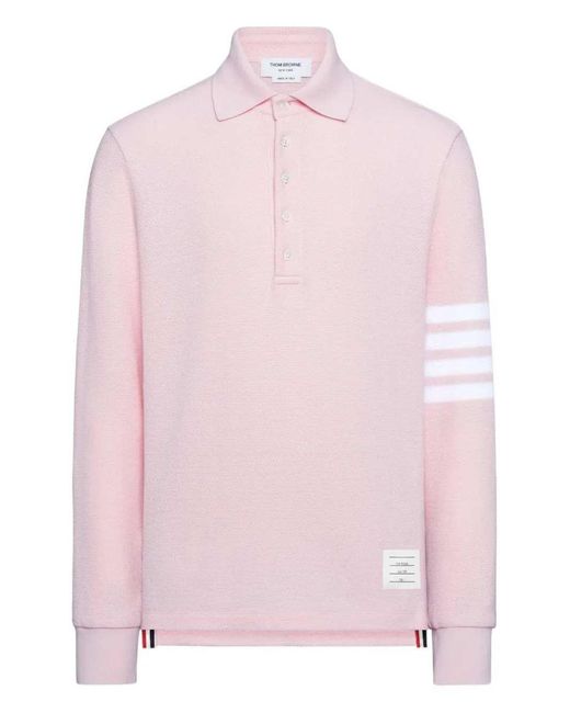 Polo Con Botones Thom Browne de hombre de color Pink