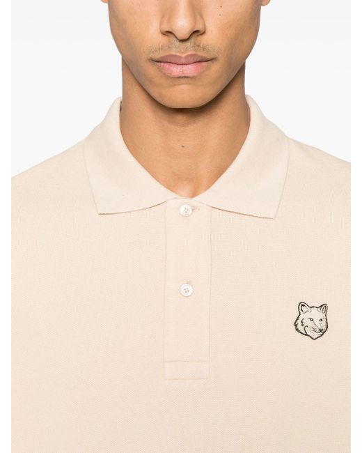 Maison Kitsuné Poloshirt Met Bold Fox Head-Patch in het Blue voor heren