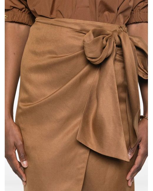Max Mara Tequila Midi Rok in het Natural