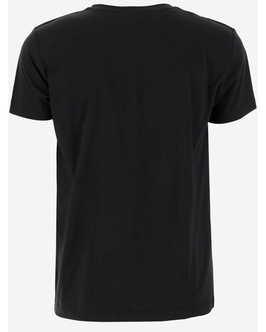 Versace Jeans Black Cotton T Shirt With Baroque Pattern for men