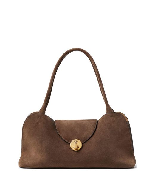 Versace Brown Genuine Calf Leather Handbag