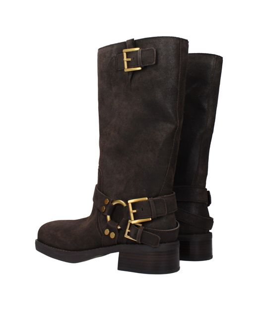 Michael Kors Black Boots Crosby Suede/Chocolate