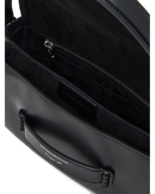 Emporio Armani Blue Leather Shoulder Bag