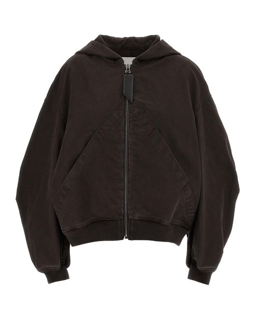 The Attico Black Cotton Bomber Jacket