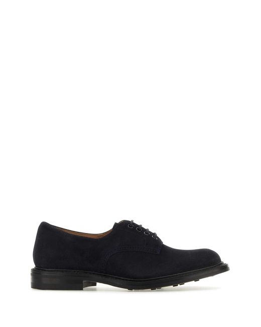 Tricker's Black Midnight Suede Daniel Lace Up Shoes for men