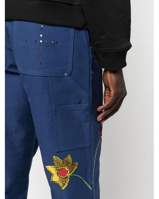 Sky High Farm Blue Embroidered Denim Jeans for men