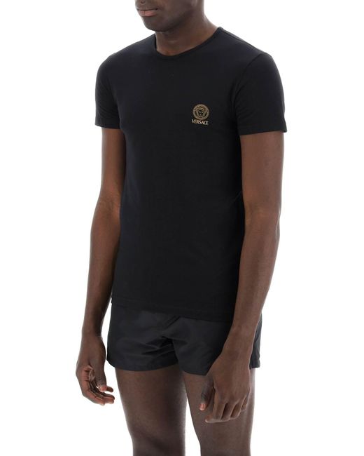 Versace Medusa Unterwäsche T -Shirt Bi Pack in Black für Herren
