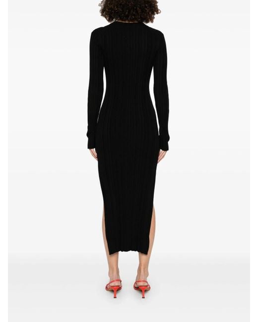 Loulou de Saison Black Rib Long Dress Clothing