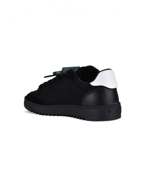 Off-White c/o Virgil Abloh Black Low-Top Sneakers With Suede, Leather