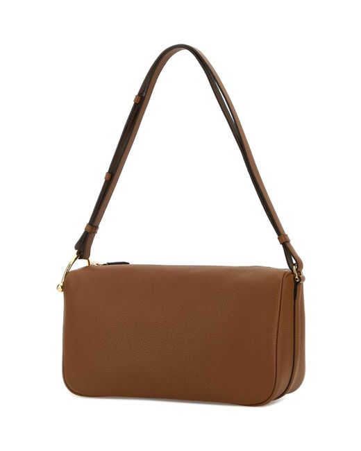Gucci Brown Caramel Leather Medium Half Horsebit Shoulder Bag