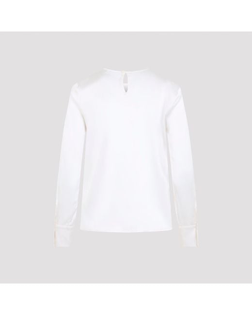 Peserico White Silk Blouse