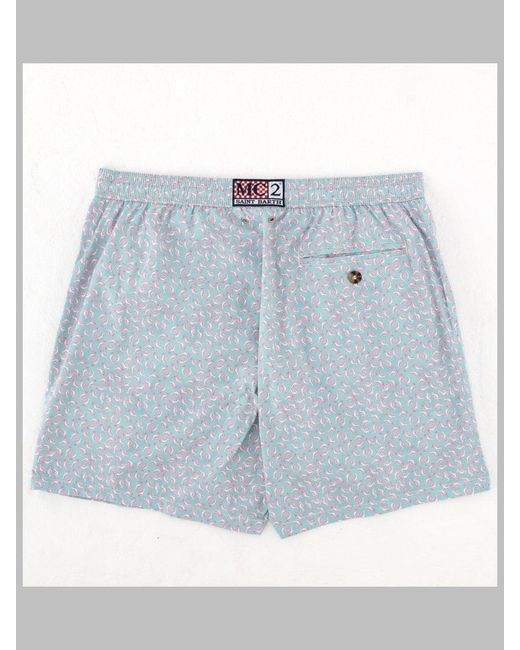 Mc2 Saint Barth Blue Printed Swim Shorts for men