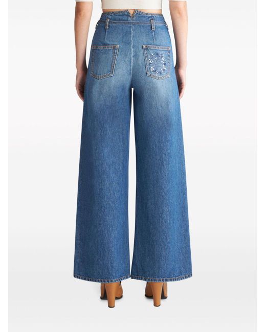 Etro Blue Wide Leg Denim Jeans