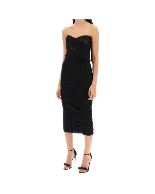 Dolce & Gabbana Black Tulle Corset Dress