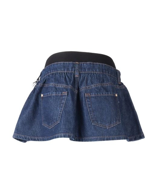 7 For All Mankind Blue Banded Mini Skirt Soul