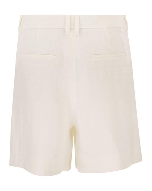 Max Mara Natural Smmparty Linen Straw Shorts