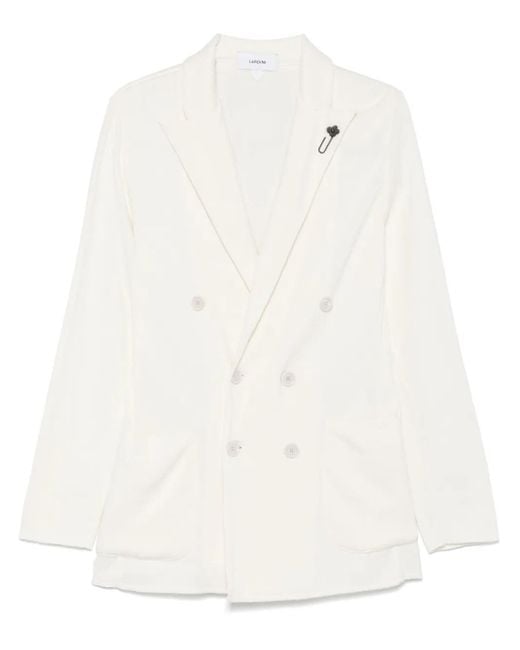 Lardini White Knitted Blazer
