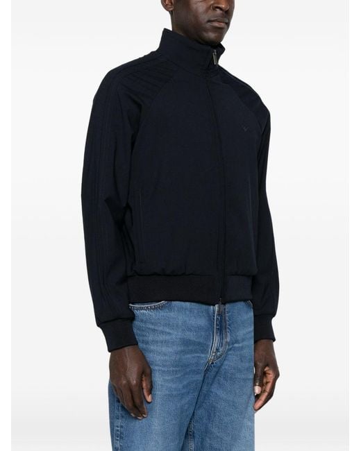 Emporio Armani Black Wool Blend Bomber Jacket for men